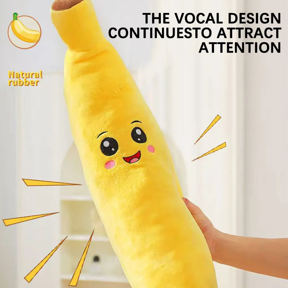 Pets Calming-Banana Plush Toy Squeaky 2 In 1 Anxiety Boredom Relief Dog Chewing Toys Soft Sturdy For Pet Alone Companion