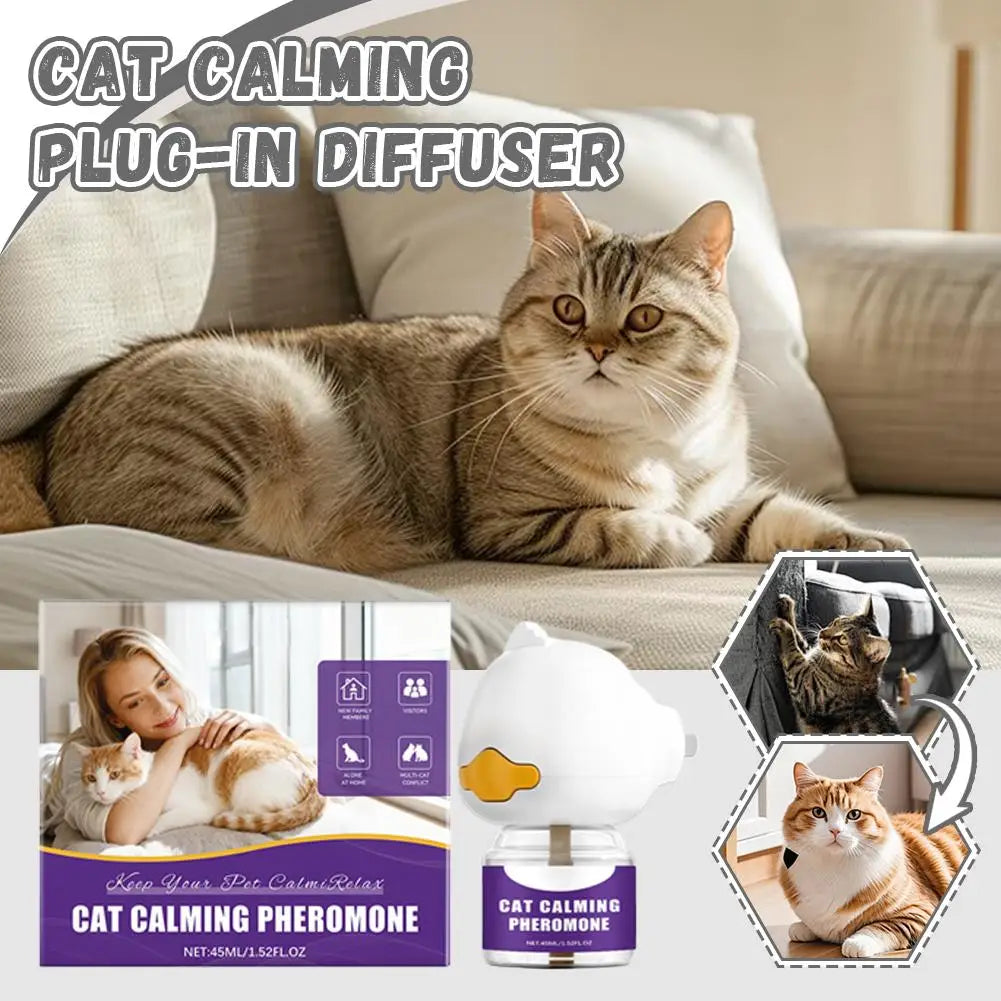 Pet Cat Calming Pheromone Diffuser Plug In Reduce Stress Fear Separation Anxiety Anti-Destructive Behavior Cat Relaxing Supplies