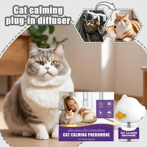Pet Cat Calming Pheromone Diffuser Plug In Reduce Stress Fear Separation Anxiety Anti-Destructive Behavior Cat Relaxing Supplies