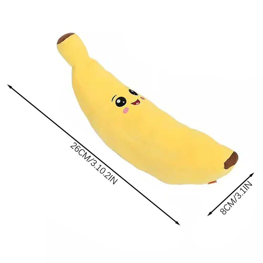 Pets Calming-Banana Plush Toy Squeaky 2 In 1 Anxiety Boredom Relief Dog Chewing Toys Soft Sturdy For Pet Alone Companion