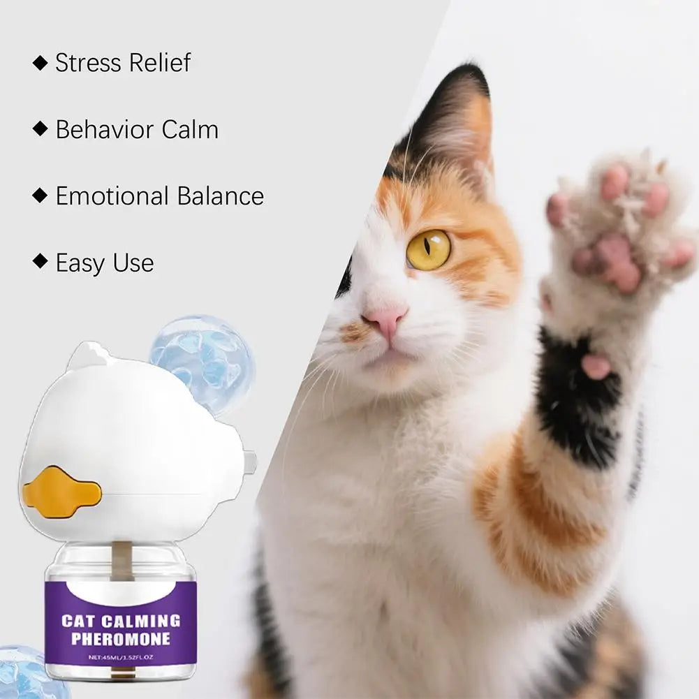 Pet Cat Calming Pheromone Diffuser Plug In Reduce Stress Fear Separation Anxiety Anti-Destructive Behavior Cat Relaxing Supplies